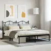 Image de vidaXL Cadre de lit métal sans matelas et tête de lit noir 160x200 cm 353442