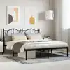 Image de Cadre De Lit Métal Sans Matelas Et Tête De Lit Noir 180x200 Cm Vidaxl