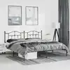 Image de Cadre De Lit Métal Sans Matelas Avec Tête De Lit Noir 183x213cm Vidaxl