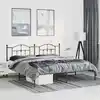 Image de Cadre De Lit Métal Sans Matelas Avec Tête De Lit Noir 193x203cm Vidaxl