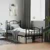 Image de Cadre De Lit Métal Sans Matelas Avec Pied De Lit Noir 90x200 Cm Vidaxl