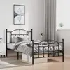 Image de Cadre De Lit Métal Sans Matelas Et Pied De Lit Noir 100x200 Cm Vidaxl