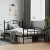 Image de Cadre De Lit Métal Sans Matelas Avec Pied De Lit Noir 107x203cm Vidaxl