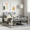 Image de Cadre De Lit Métal Sans Matelas Avec Pied De Lit Noir 120x200cm Vidaxl
