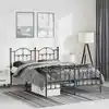 Image de Cadre De Lit Métal Sans Matelas Avec Pied De Lit Noir 135x190cm Vidaxl