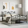 Image de vidaXL Cadre de lit métal sans matelas avec pied de lit noir 140x190cm 353457