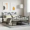 Image de Cadre De Lit Métal Sans Matelas Avec Pied De Lit Noir 140x200cm Vidaxl
