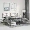 Image de Cadre De Lit Métal Sans Matelas Avec Pied De Lit Noir 183x213cm Vidaxl