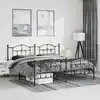 Image de Cadre De Lit Métal Sans Matelas Avec Pied De Lit Noir 193x203cm Vidaxl