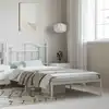 Image de Cadre De Lit Métal Sans Matelas Et Tête De Lit Blanc 100x190 Cm Vidaxl
