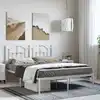 Image de Cadre De Lit Métal Sans Matelas Et Tête De Lit Blanc 135x190 Cm Vidaxl