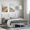 Image de Cadre De Lit Métal Sans Matelas Et Tête De Lit Blanc 150x200 Cm Vidaxl