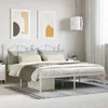 Image de vidaXL Cadre de lit métal avec tête de lit blanc 183x213 cm 353493