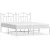 Image de Vidaxl cadre de lit métal sans matelas et tête de lit blanc 183x213 cm
