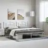 Image de Cadre De Lit Métal Sans Matelas Et Tête De Lit Blanc 193x203 Cm Vidaxl