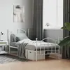 Image de Cadre De Lit Métal Sans Matelas Avec Pied De Lit Blanc 80x200cm Vidaxl