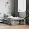 Image de Cadre De Lit Métal Sans Matelas Avec Pied De Lit Blanc 90x200cm Vidaxl