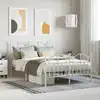 Image de Cadre De Lit Métal Sans Matelas Et Pied De Lit Blanc 120x190 Cm Vidaxl