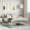 Image de Cadre De Lit M ©tal Sans Matelas Et Pied De Lit Blanc 120x200 Cm Vidaxl