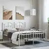 Image de Cadre De Lit Métal Sans Matelas Et Pied De Lit Blanc 135x190 Cm Vidaxl