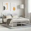 Image de Cadre De Lit Métal Sans Matelas Et Pied De Lit Blanc 140x190 Cm Vidaxl