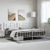 Image de Cadre De Lit Métal Sans Matelas Et Pied De Lit Blanc 193x203 Cm Vidaxl