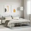 Image de Cadre De Lit Métal Sans Matelas Et Pied De Lit Blanc 200x200 Cm Vidaxl