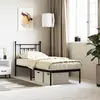 Image de Cadre De Lit Métal Sans Matelas Avec Tête De Lit Noir 75x190 Cm Vidaxl