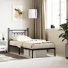 Image de Cadre De Lit Métal Sans Matelas Avec Tête De Lit Noir 80x200 Cm Vidaxl