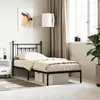 Image de Cadre De Lit Métal Sans Matelas Avec Tête De Lit Noir 90x190 Cm Vidaxl