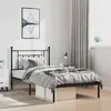 Image de Cadre De Lit Métal Sans Matelas Avec Tête De Lit Noir 100x190cm Vidaxl