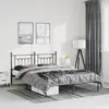 Image de Cadre De Lit Métal Sans Matelas Avec Tête De Lit Noir 135x190cm Vidaxl