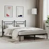 Image de Cadre De Lit Métal Sans Matelas Et Tête De Lit Noir 160x200 Cm Vidaxl