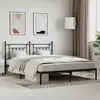 Image de Cadre De Lit Métal Sans Matelas Et Tête De Lit Noir 180x200 Cm Vidaxl