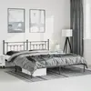 Image de Cadre De Lit Métal Sans Matelas Avec Tête De Lit Noir 183x213cm Vidaxl