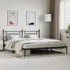 Image de Cadre De Lit Métal Sans Matelas Avec Tête De Lit Noir 200x200cm Vidaxl