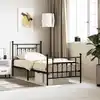 Image de Cadre De Lit Métal Sans Matelas Avec Pied De Lit Noir 90x190 Cm Vidaxl