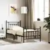 Image de Cadre De Lit Métal Sans Matelas Avec Pied De Lit Noir 90x200 Cm Vidaxl