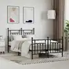 Image de Cadre De Lit Métal Sans Matelas Avec Pied De Lit Noir 120x190cm Vidaxl