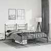 Image de Cadre De Lit Métal Sans Matelas Avec Pied De Lit Noir 135x190cm Vidaxl