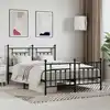 Image de Cadre De Lit Métal Sans Matelas Avec Pied De Lit Noir 140x190cm Vidaxl