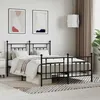 Image de vidaXL Cadre de lit métal avec tête de lit-pied de lit noir 140x190 cm 353555
