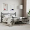 Image de vidaXL Cadre de lit métal sans matelas avec pied de lit noir 180x200cm 353559