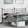 Image de Tête De Lit De Remplacement Métal Noir 180 Cm Vidaxl
