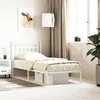 Image de Cadre De Lit Métal Sans Matelas Avec Tête De Lit Blanc 80x200cm Vidaxl