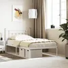 Image de Cadre De Lit Métal Sans Matelas Et Tête De Lit Blanc 107x203 Cm Vidaxl
