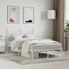 Image de Cadre De Lit Métal Sans Matelas Et Tête De Lit Blanc 120x200 Cm Vidaxl