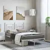 Image de Cadre De Lit Métal Sans Matelas Et Tête De Lit Blanc 135x190 Cm Vidaxl