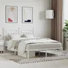 Image de vidaXL Cadre de lit métal sans matelas et tête de lit blanc 140x190 cm 353586