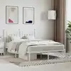 Image de Cadre De Lit Métal Sans Matelas Et Tête De Lit Blanc 140x200 Cm Vidaxl